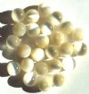 25 8mm Round Cream Fiber Optic Cat Eye Beads